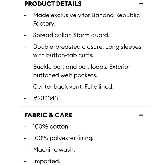 Banana Republic Trench Coat - Picture 4 of 6